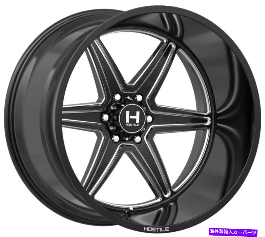 ホイール 4本セット 22x12敵対的なH117毒ブレードカット(ブラックミリング)ホイール6x135(-44mm)セット4 22x12 Hostile H117 Venom Blade Cut (Black Milled) Wheels 6x135 (-44mm) Set of 4【並行輸入品】|Us Custom Parts Shop USDM