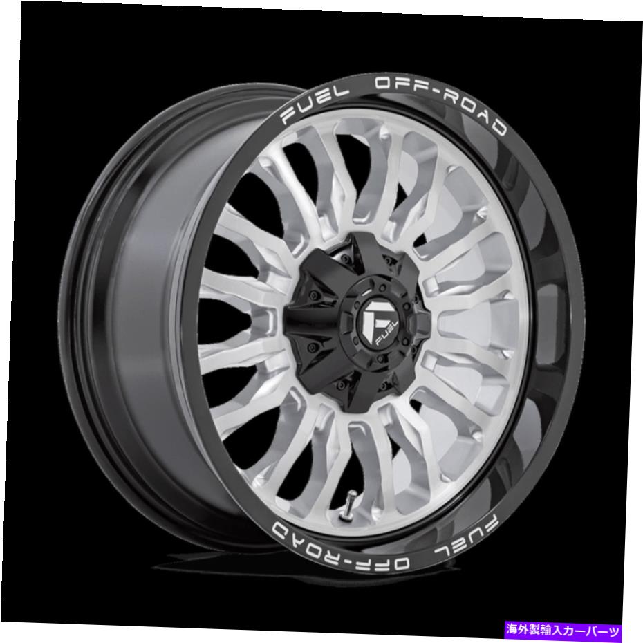 ホイール　４本セット 22x10燃料オフロードD798アークシルバーブラシをかけたフェイスホイール8x180（-18mm）セット4 22x10 Fuel Off-Road D798 Arc Silver Brushed Face Wheels 8x180 (-18mm) Set of 4【並行輸入品】