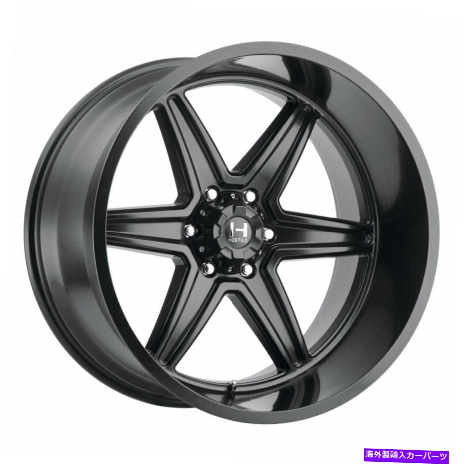 ホイール　４本セット 22x10敵対的なH117 venomアスファルト（サテンブラック）ホイール6x135（-25mm）セット4 22x10 Hostile H117 Venom Asphalt (Satin Black) Wheels 6x135 (-25mm) Set of 4【並行輸入品】