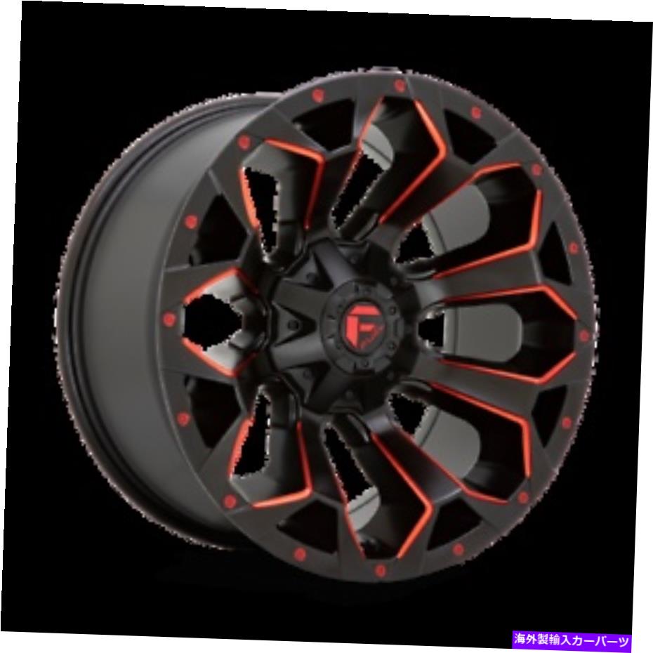ホイール　４本セット 22x10燃料1PC D787アサルトブラックレッドミリングホイール5x5.5/5x150（-18mm）セット4 22x10 Fuel 1PC D787 ASSAULT Black Red Milled Wheels 5x5.5/5x150 (-18mm) Set of 4【並行輸入品】