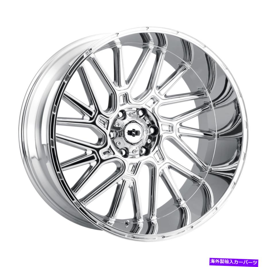 ホイール　４本セット 22x10ビジョン404乱闘クロムホイール8x6.5（-19mm）セット4 22x10 Vision 404 Brawl Chrome Wheels 8x6.5 (-19mm) Set of 4【並行輸入品】