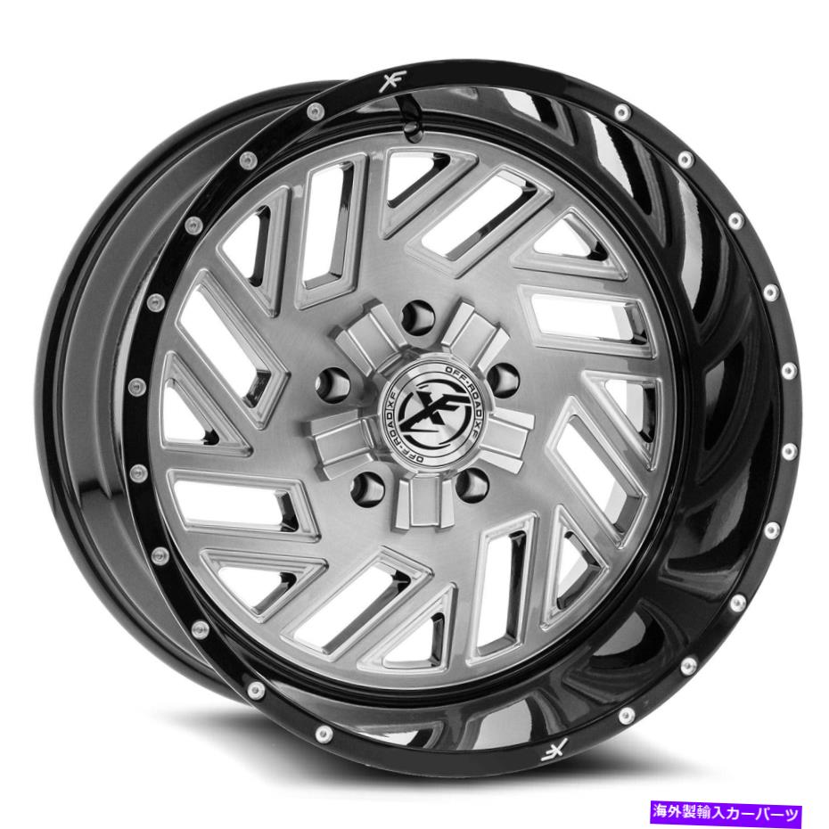 ホイール　４本セット 24x12 xfx flow xfx-304ブラシ付き製粉ホイール5x5/5x5.5（-44mm）セット4 24x12 XFX Flow XFX-304 Brushed Milled Wheels 5x5/5x5.5 (-44mm) Set of 4【並行輸入品】