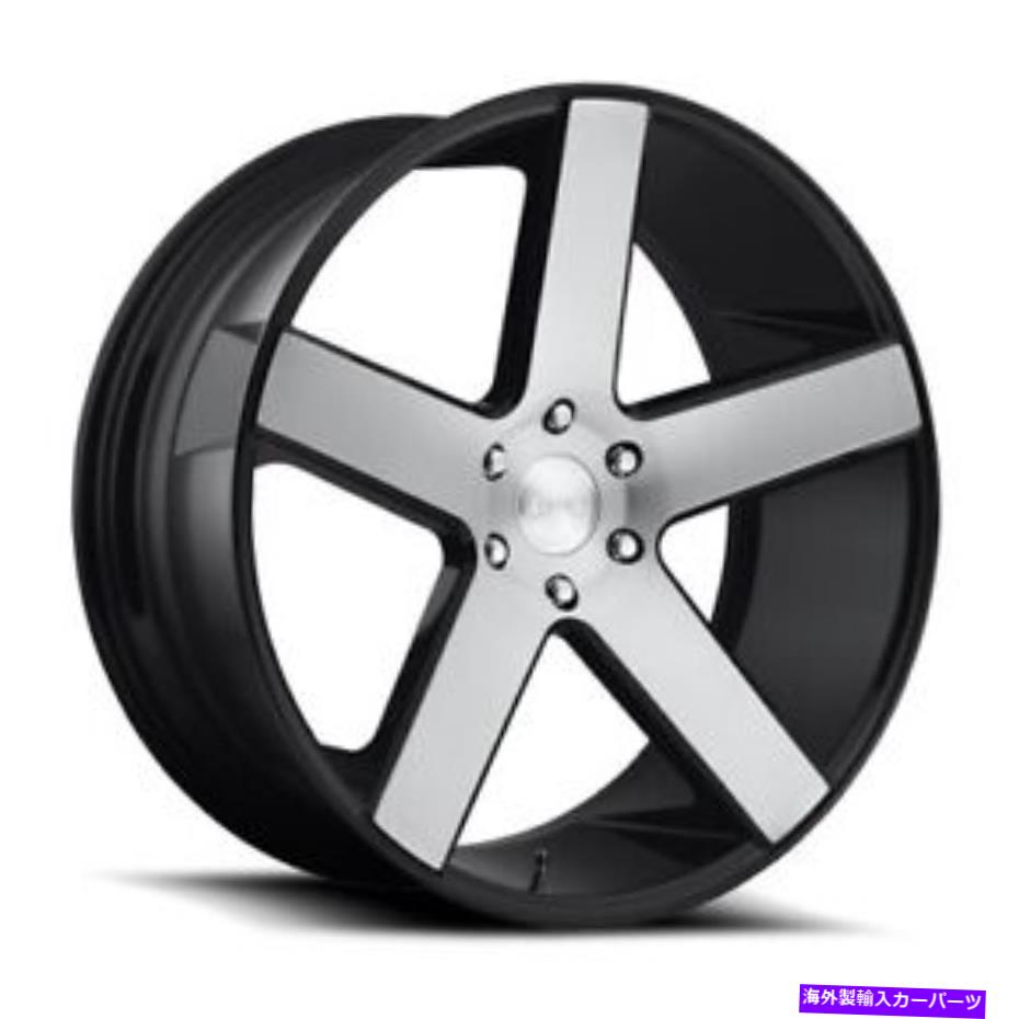 ホイール　４本セット 24x10 S217ダブバラーグロスブラックブラシホイール6x5.5セット4セット 24x10 S217 Dub Baller Gloss Black Brushed Wheels 6x5.5 Set of 4【並行輸入品】