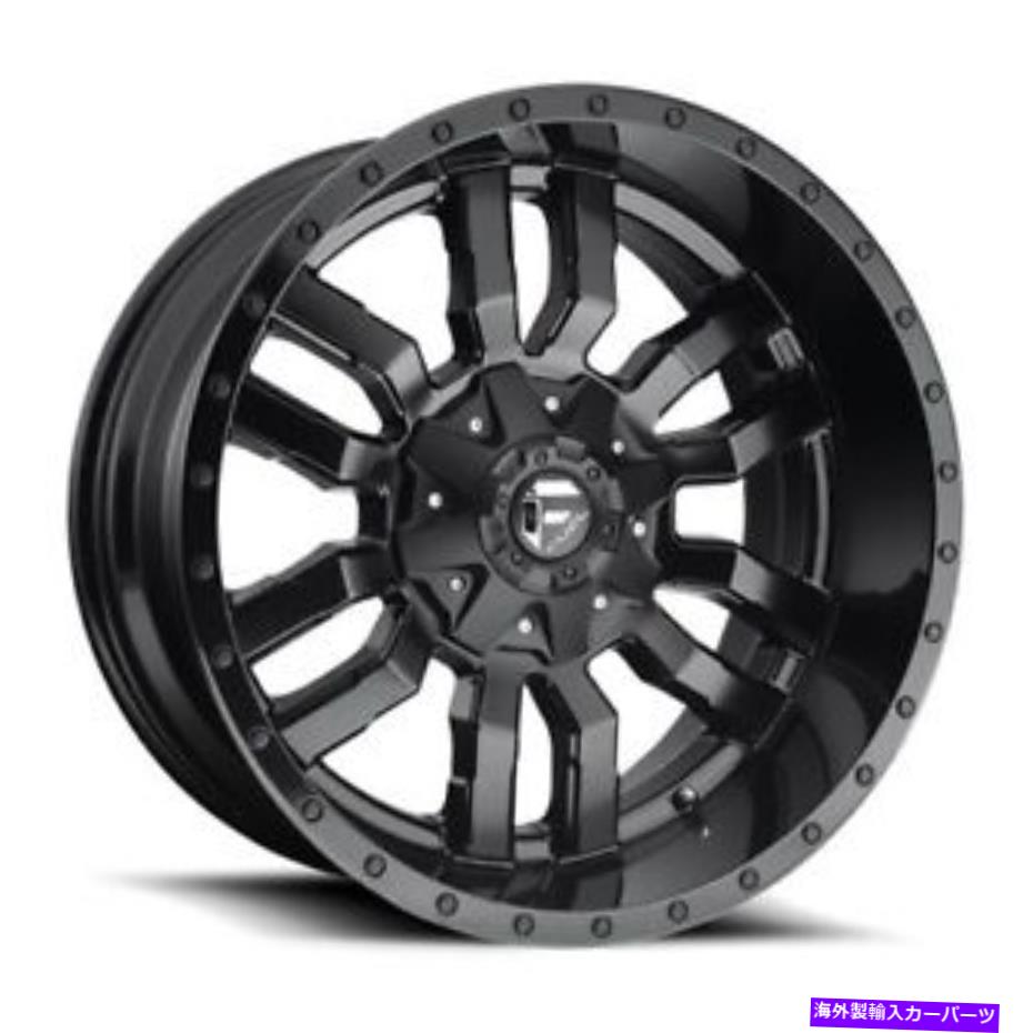ホイール　４本セット 22x10 d596燃料スレッジブラックw/glossリップホイール6x135/6x5.5（-18mm）4のセット 22x10 D596 Fuel Sledge Black W/Gloss Lip Wheels 6x135/6x5.5 (-18mm) Set of 4【並行輸入品】