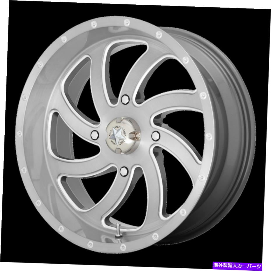 ホイール　４本セット 22x7 MSAオフロードM36スイッチUTVブラシ型チタンホイール4x137（0mm）セット4 22x7 MSA Offroad M36 Switch UTV Brushed Titanium Wheels 4x137 (0mm) Set of 4【並行輸入品】