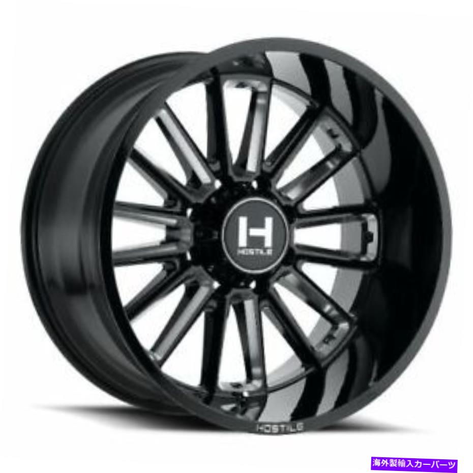 ホイール　４本セット 20x12敵対的なH115プレデターブレードカット（BLKミルド）ホイール8x6.5（-44mm）セット4 20x12 Hostile H115 Predator Blade Cut (Blk Milled) Wheels 8x6.5 (-44mm) Set of 4【並行輸入品】