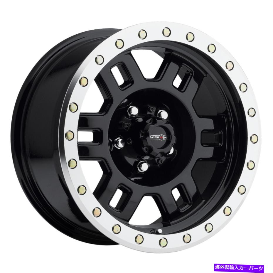 ホイール　４本セット 17x8.5 Vision 398 Manx Beadlock Gloss BlackWheels Blank（-30mm）セット4のセット 17x8.5 Vision 398 Manx Beadlock Gloss Black Wheels Blank (-30mm) Set of 4【並行輸入品】