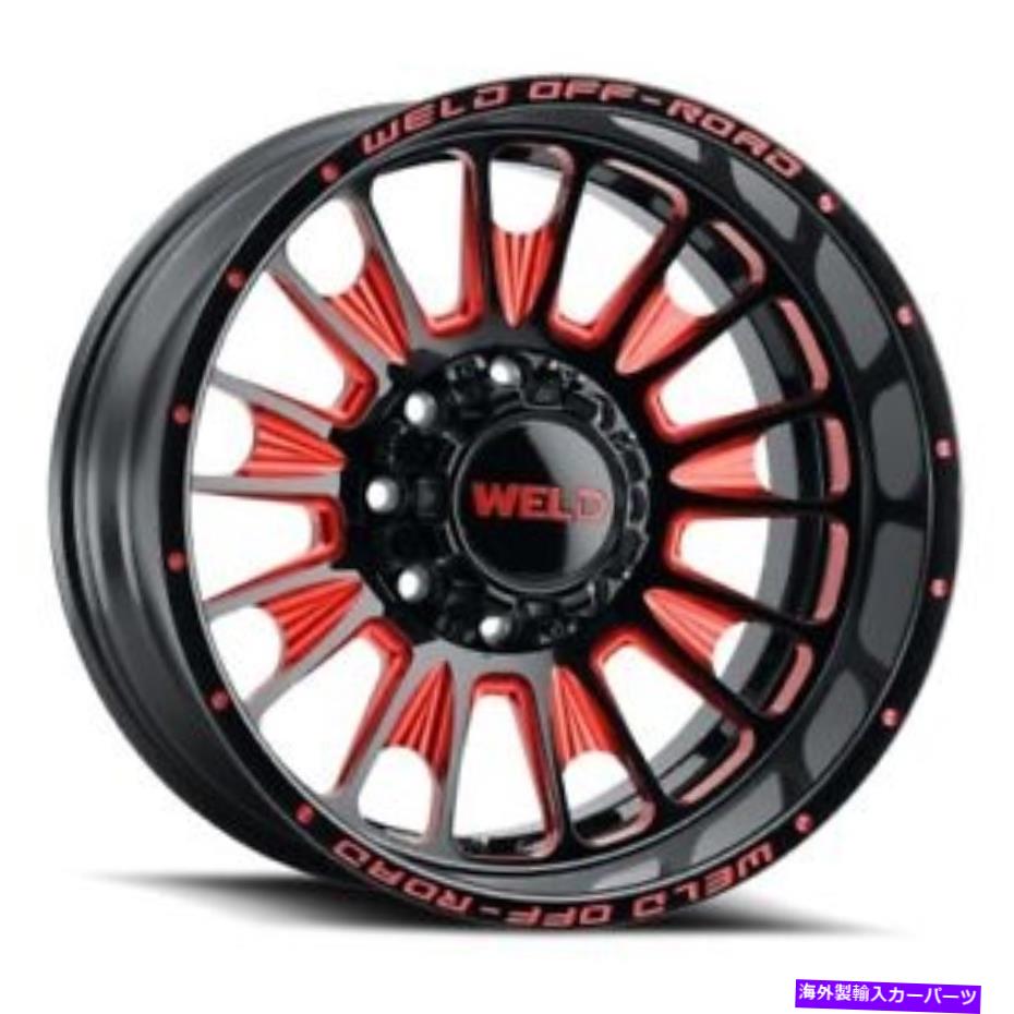 ホイール　４本セット 22x12溶接オフロードW122スコーチブラックミルドレッドホイール8x170（-44mm）セット4 22x12 WELD Off-Road W122 Scorch Black Milled Red Wheels 8x170 (-44mm) Set of 4【並行輸入品】