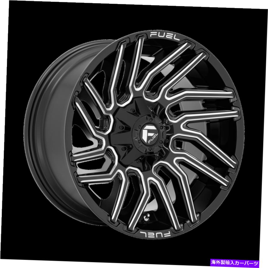 ホイール　４本セット 22x12燃料D773台風グロスブラックミリングホイール6x135/6x5.5（-44mm）4セット 22x12 Fuel D773 Typhoon Gloss Black Milled Wheels 6x135/6x5.5 (-44mm) Set of 4【並行輸入品】