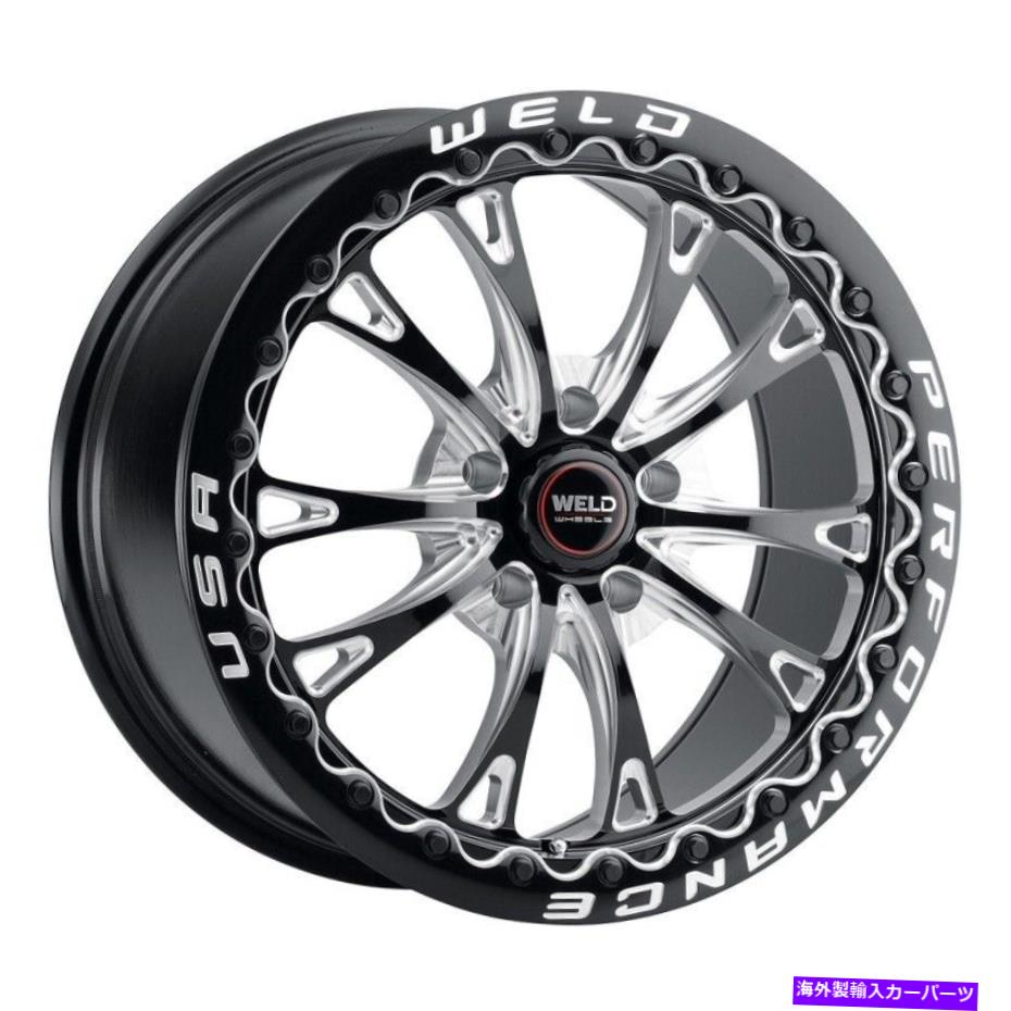 ホイール　４本セット 17x11溶接パフォーマンスS908ベルモントドラッグビードロックブラックホイール5x4.75（43mm）セット4 17x11 WELD Perf S908 Belmont Drag BEADLOCK Black Wheels 5x4.75 (43mm) Set of 4【並行輸入品】