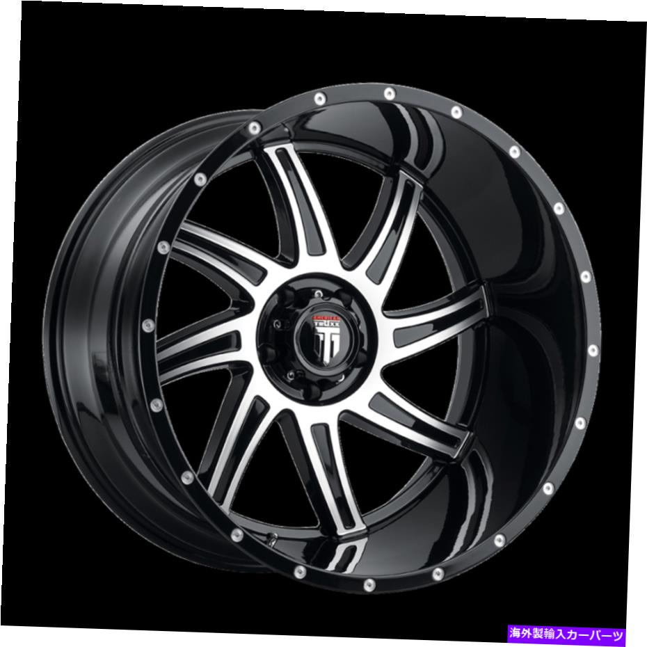 ホイール　４本セット 22x12 American Truxx Vortexブラック/機械加工ホイール8x6.5（-44mm）セット4 22x12 American Truxx Vortex Black/Machined Wheels 8x6.5 (-44mm) Set of 4【並行輸入品】
