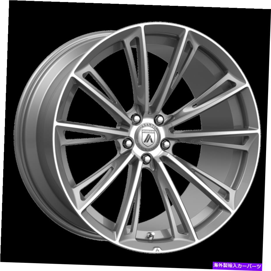 ホイール　４本セット 22x9アサンティブラックABL-30コロナチタニウムブラシ付きホイール5x112（32mm）セット4 22x9 Asanti Black ABL-30 Corona Titanium Brushed Wheels 5x112 (32mm) Set of 4【並行輸入品】