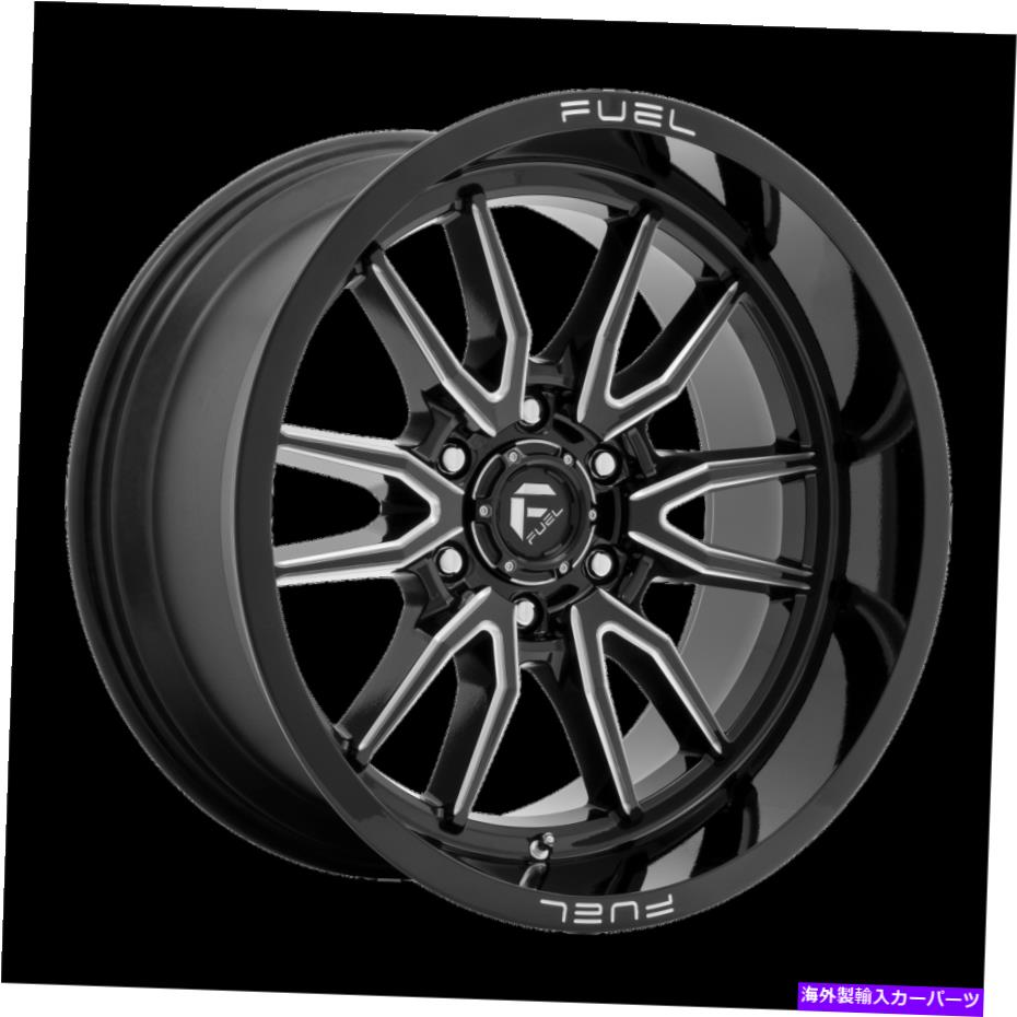 ホイール　４本セット 24x12燃料1PC D761クラッシュグロスブラックミリングホイール6x135（-44mm）セット4セット 24x12 Fuel 1pc D761 CLASH Gloss Black Milled Wheel 6x135 (-44mm) Set of 4【並行輸入品】