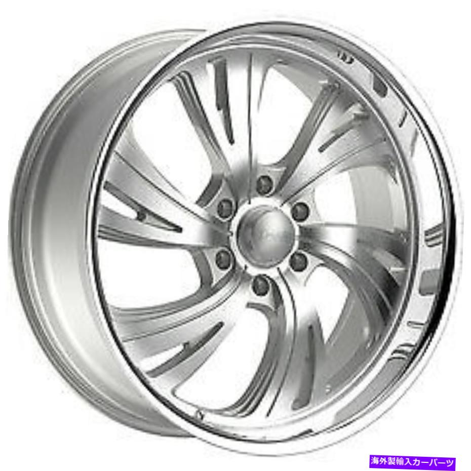 ホイール　４本セット 22x9ドロップスター658bsシルバーW/ブラシ付きフェイスホイール5x5.5（18mm）セット4 22x9 Dropstars 658BS Silver W/Brushed Face Wheels 5x5.5 (18mm) Set of 4【並行輸入品】