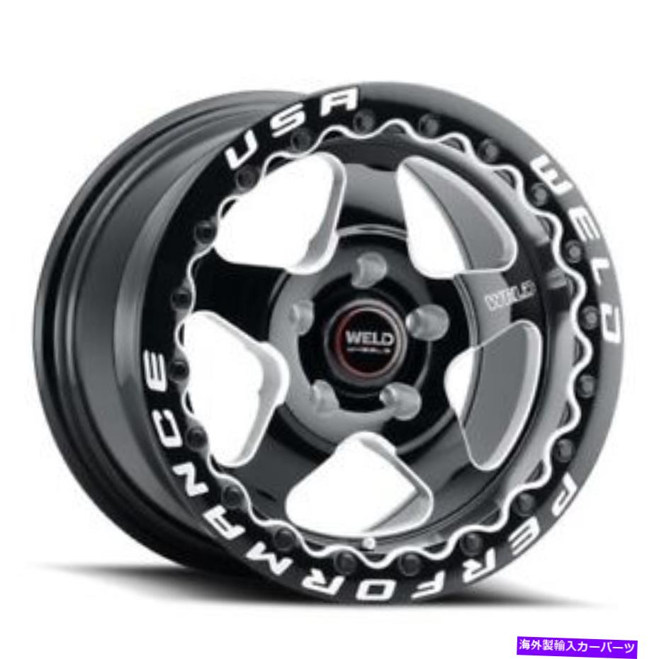 ホイール　４本セット 15x10溶接パフォーマンスRFベンチュラビードロックブラックミルホイール5x120（45mm）セット4 15x10 WELD Perf RF Ventura BEADLOCK Black Mill Wheels 5x120 (45mm) Set of 4【並行輸入品】