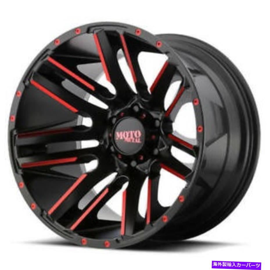 ホイール　４本セット （4）20x10 Moto Metal Wheels MO978 Razor Satin Black MachinedW Red（B46） (4) 20x10 Moto Metal Wheels MO978 Razor Satin Black Machined w Red (B46)【並行輸入品】