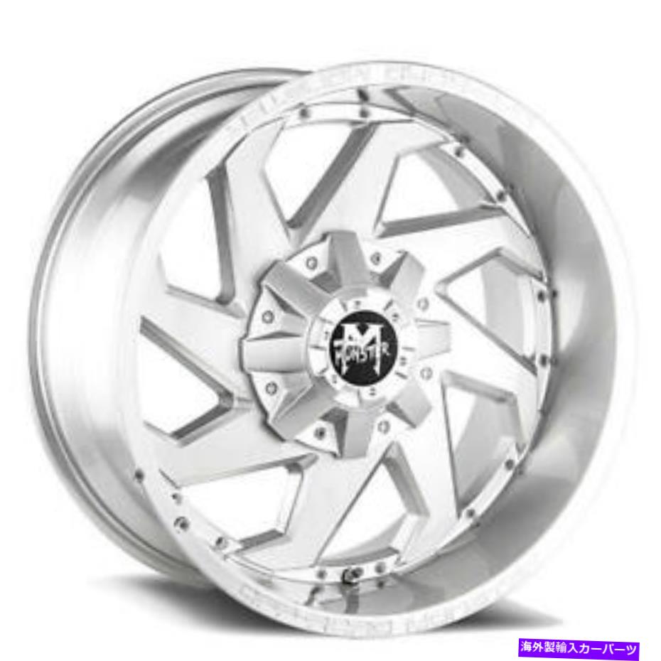 ホイール 4本セット (4)20x12オフロードモンスターホイールM09シルバーブラッシングフェイスリム(B44) (4) 20x12 Off Road Monster Wheels M09 Silver Brushed Face Rims (B44)【並行輸入品】|Us Custom Parts Shop USDM