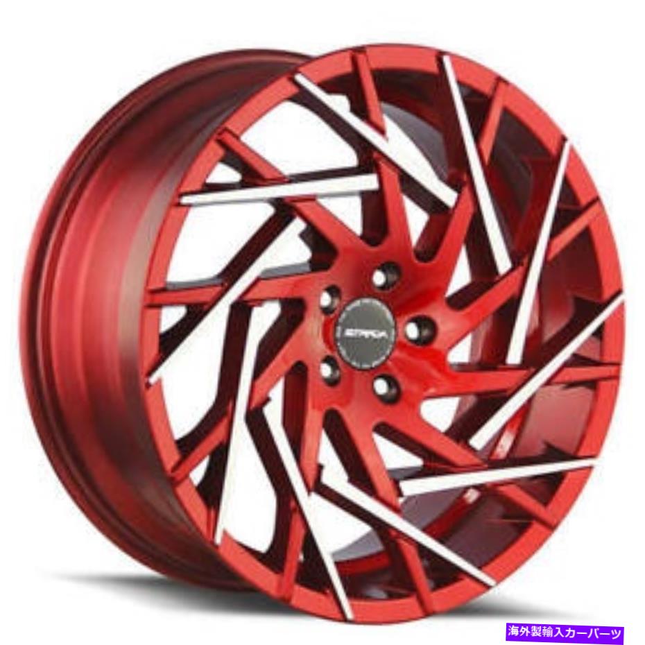 ホイール　４本セット （4）20 "StradaWheels nidoキャンディーレッド機械加工されたヒントリム（b10） (4) 20" Strada Wheels Nido Candy Red with Machined Tips Rims(B10)【並行輸入品】｜Us Custom Parts Shop USDM
