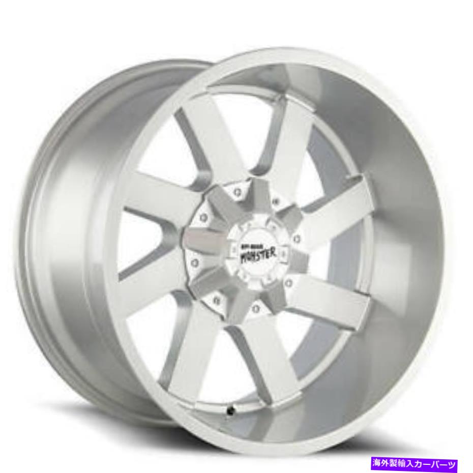 ホイール　４本セット （4）20x12オフロードモンスターホイールM80シルバーブラッシングフェイスリム（B42） (4) 20x12 Off Road Monster Wheels M80 Silver Brushed Face Rims (B42)【並行輸入品】｜Us Custom Parts Shop USDM