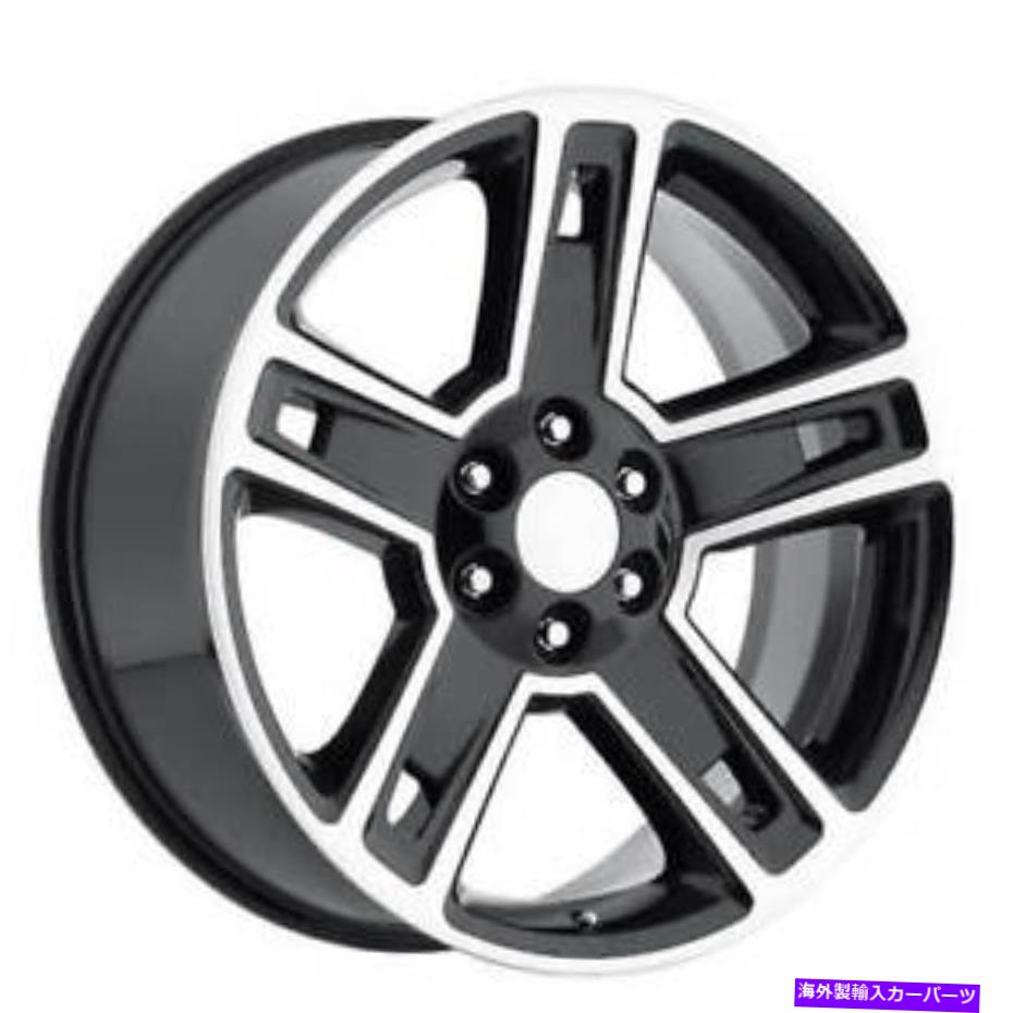 ホイール 4本セット (4)22 "Chevy Silverado 1500ホイールFR 34ブラック機械加工OEMレプリカリム(B2) (4) 22" Chevy Silverado 1500 Wheels FR 34 Black Machined OEM Replica Rims (B2)【並行輸入品】|Us Custom Parts Shop USDM