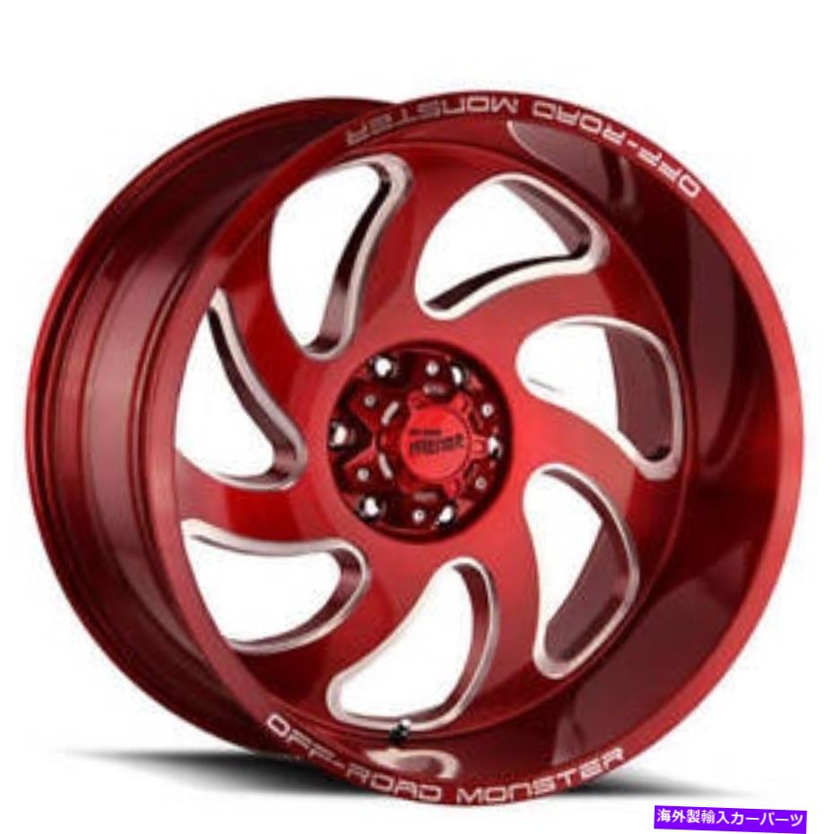 ホイール 4本セット (4)20 "オフロードモンスターホイールM07キャンディーアップルレッドミリングリム(B42) (4) 20" Off Road Monster Wheels M07 Candy Apple Red Milled Rims (B42)【並行輸入品】|Us Custom Parts Shop USDM