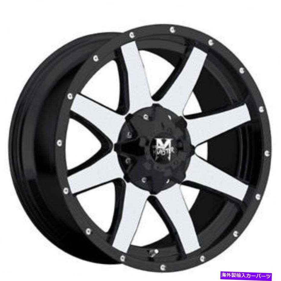 ホイール　４本セット （4）18 "オフロードモンスターホイールM08マットブラック機械加工リム（B42） (4) 18" Off Road Monster Wheels M08 Matte Black Machined Rims(B42)【並行輸入品】｜Us Custom Parts Shop USDM