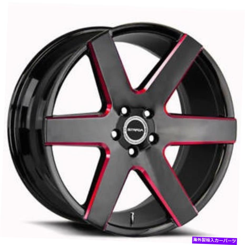 ホイール 4本セット (4)20 "ストラダホイールコーダグロスブラックミリングエッジレッドリム(B42) (4) 20" Strada Wheels Coda Gloss Black Milled Edge Red Rims(B42)【並行輸入品】|Us Custom Parts Shop USDM
