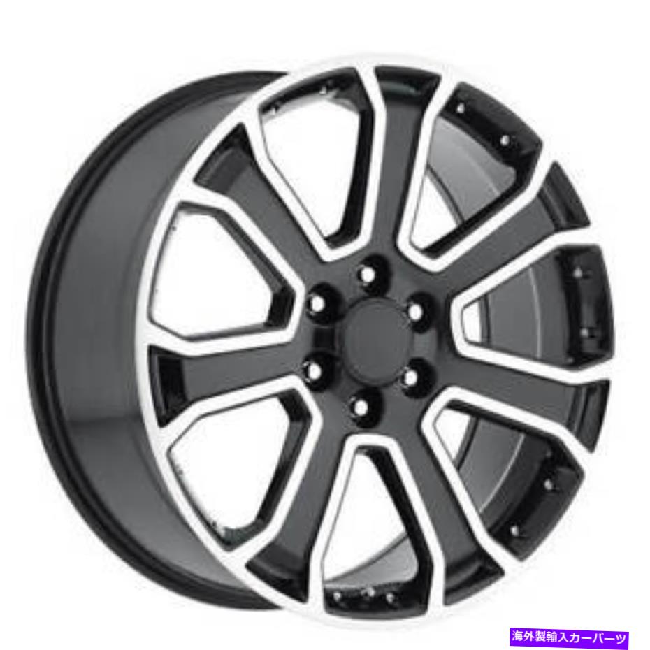 ホイール 4本セット (4)22 "GMC Yukon Denali Wheels FR 49ブラック機械加工OEMレプリカリム(B30) (4) 22" GMC Yukon Denali Wheels FR 49 Black Machined OEM Replica Rims(B30)【並行輸入品】|Us Custom Parts Shop USDM