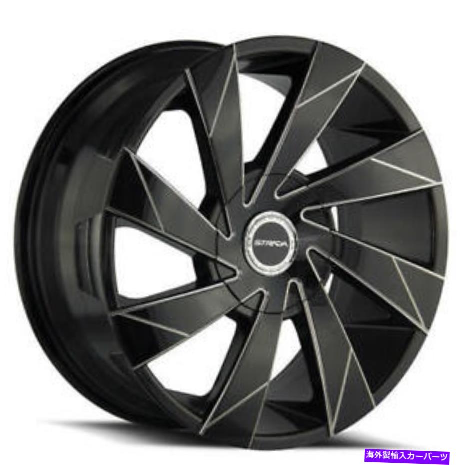 ホイール 4本セット (4)20 "StradaWheels Moto Gloss Black Milled with Edge Skoke Rims(B44) (4) 20" Strada Wheels Moto Gloss Black Milled with Edge Spoke Rims(B44)【並行輸入品】|Us Custom Parts Shop USDM
