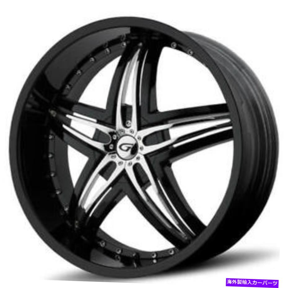 ホイール 4本セット (4)20 "ジャンナホイールブリッツブラッククロムインサートリム(B41) (4) 20" Gianna Wheels Blitz Black with Chrome Inserts Rims(B41)【並行輸入品】|Us Custom Parts Shop USDM
