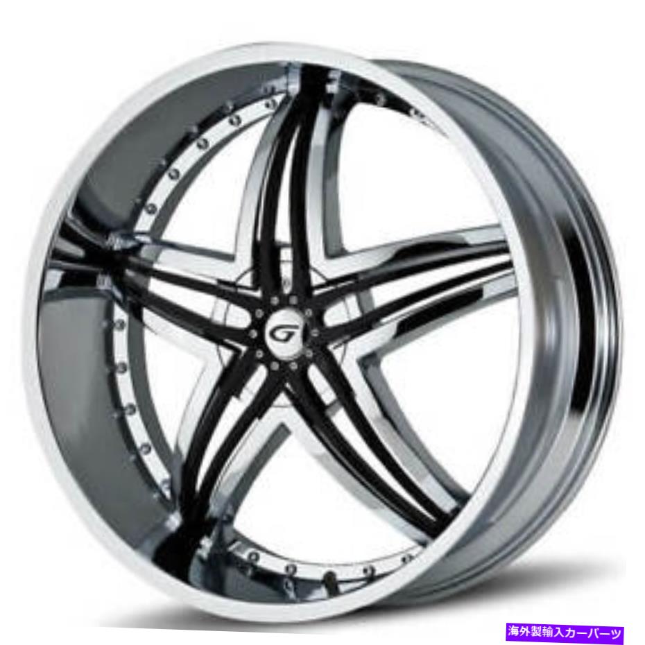 ホイール　４本セット （4）20 "Gianna Staggered Wheels Blitz Chrome with Black Inserts T1 Rims（B44） (4) 20" Gianna Staggered Wheels Blitz Chrome with Black Inserts T1 Rims(B44)【並行輸入品】｜Us Custom Parts Shop USDM