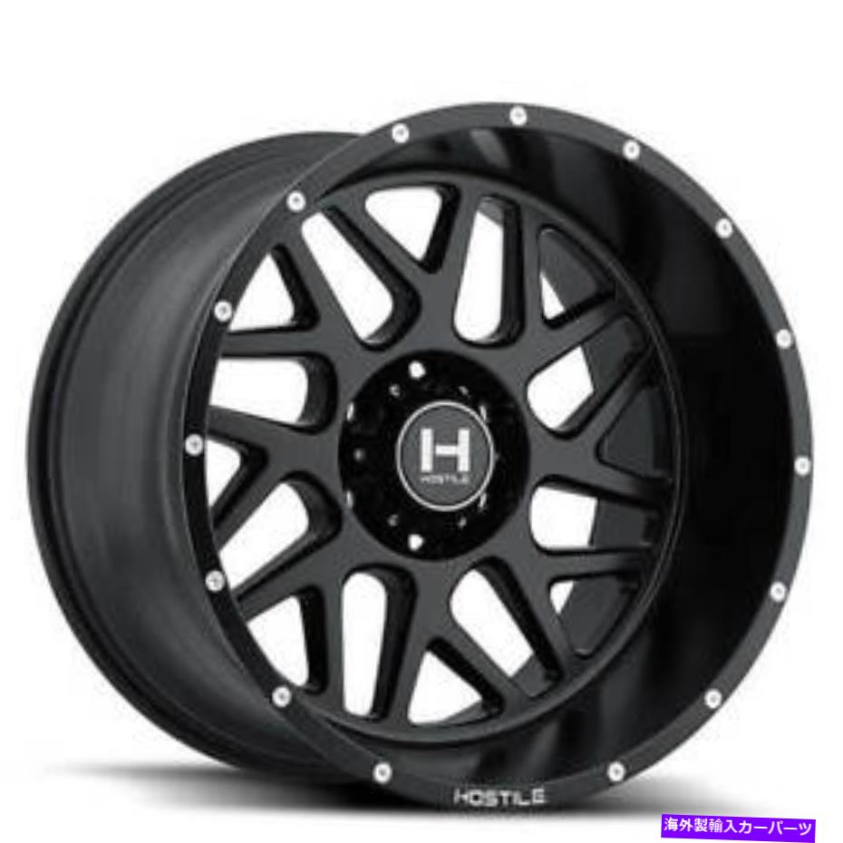 ホイール 4本セット (4)20x9敵対的ホイールH108スプロケットアスファルト(サテンブラック)道路(B1) (4) 20x9 Hostile Wheels H108 Sprocket Asphalt (Satin Black) Off Road(B1)【並行輸入品】|Us Custom Parts Shop USDM