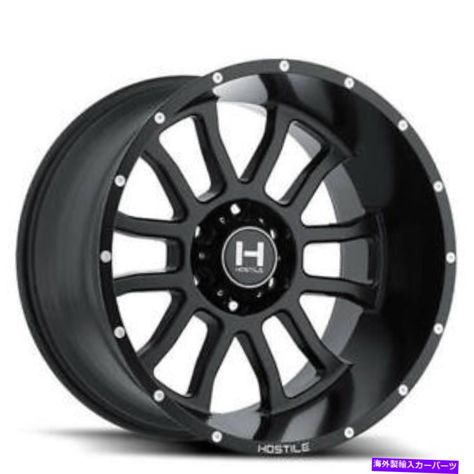 ホイール　４本セット （4）20x9敵対的ホイールH107ガントレットアスファルト（サテンブラック）ロードオフ（B4） (4) 20x9 Hostile Wheels H107 Gauntlet Asphalt (Satin Black) Off Road(B4)【並行輸入品】