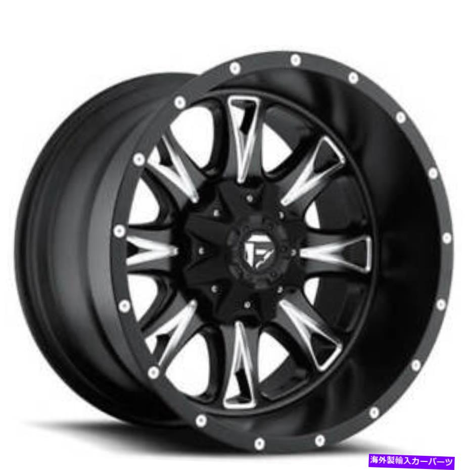 ホイール　４本セット （4）20x10燃料ホイールd513スロットルマットブラックミルがロードリムから外れた（B47） (4) 20x10 Fuel Wheels D513 Throttle Matte Black Milled Off Road Rims (B47)【並行輸入品】