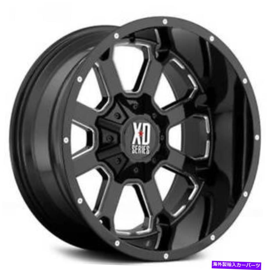 ホイール　４本セット （4）20x10 XDホイールXD825 Buck25 Gloss Black Milled Off Road Rims（B46） (4) 20x10 XD Wheels XD825 Buck25 Gloss Black Milled Off Road Rims (B46)【並行輸入品】