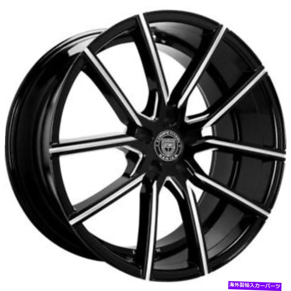 ホイール 4本セット (4)22 "ずらしたレクサニホイール重力ブラックW CNCアクセントリム(B43) (4) 22" Staggered Lexani Wheels Gravity Black W CNC Accents Rims (B43)【並行輸入品】|Us Custom Parts Shop USDM
