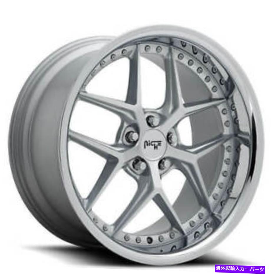 ホイール　４本セット （4）20 "ニッチホイールM225 VICEシルバーWクロムリップリム（B46） (4) 20" Niche Wheels M225 Vice Silver w Chrome Lip Rims(B46)【並行輸入品】｜Us Custom Parts Shop USDM