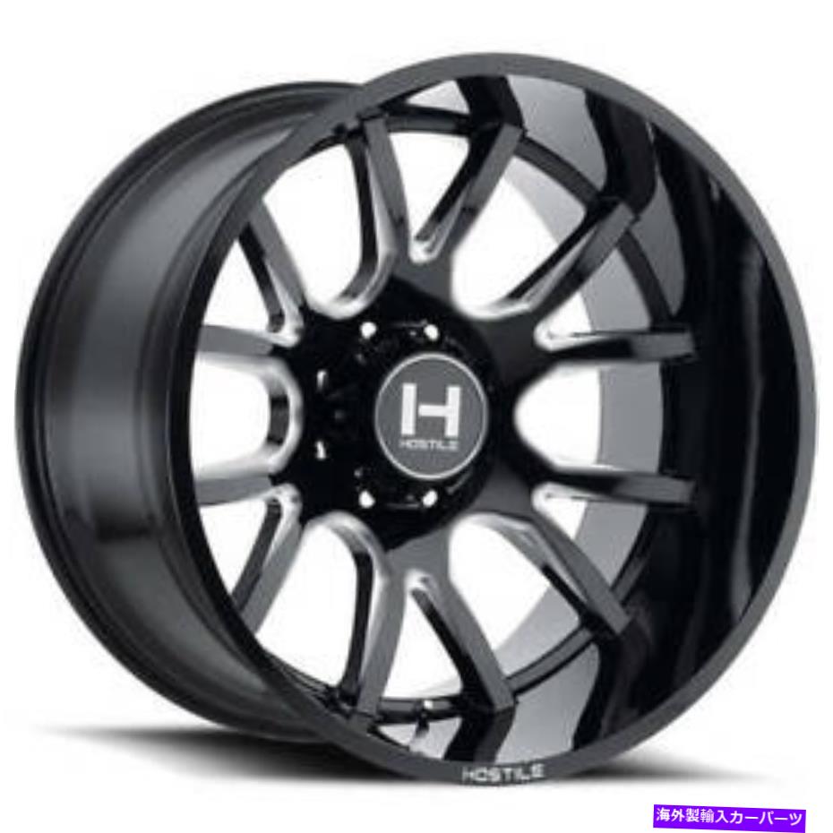 ホイール　４本セット （4）20x12 "敵対的な車輪h113レイジブレードカットブラックミルがロードリム（B4） (4) 20x12" Hostile Wheels H113 Rage Blade Cut Black Milled Off Road Rims(B4)【並行輸入品】｜Us Custom Parts Shop USDM
