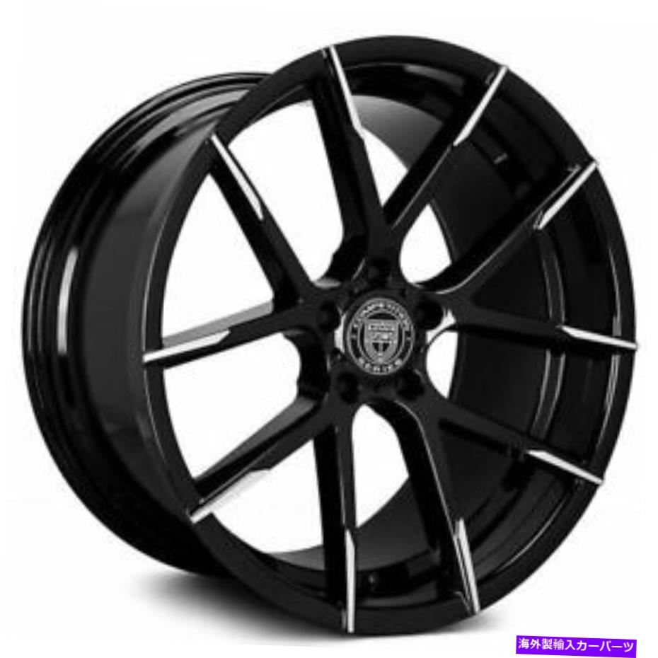 ホイール 4本セット (4)22 "Lexani Wheels Stuttgart Gloss Black W機械加工されたヒントリム(B41) (4) 22" Lexani Wheels Stuttgart Gloss Black w Machined Tips Rims (B41)【並行輸入品】|Us Custom Parts Shop USDM