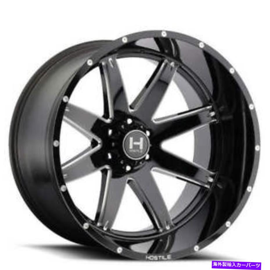 ホイール　４本セット （4）24 "敵対的なホイールH109アルファブレードカット（Gloss Black Milled）Off Road（B1） (4) 24" Hostile Wheels H109 Alpha Blade Cut (Gloss Black Milled) Off Road(B1)【並行輸入品】｜Us Custom Parts Shop USDM