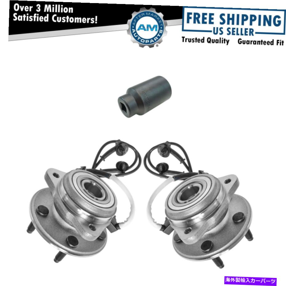 Wheel Hub Bearing エクスプローラーマウンテニア用の32mmソケットw/ 32mmソケット4x4の前輪ハブとベアリングペア Front Wheel Hubs & Bearings Pair w/ 32mm Socket for Explorer Mountaineer 4x4【並行輸入品】