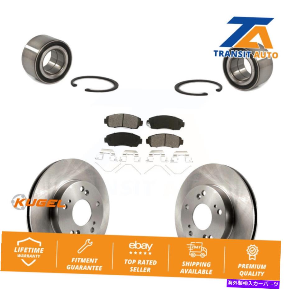 Wheel Hub Bearing ホンダシビック用のフロントホイールベアリングディスクブレーキローターとセミメタルパッドキット Front Wheel Bearing Disc Brake Rotors And Semi-Metallic Pads Kit For Honda Civic【並行輸入品】