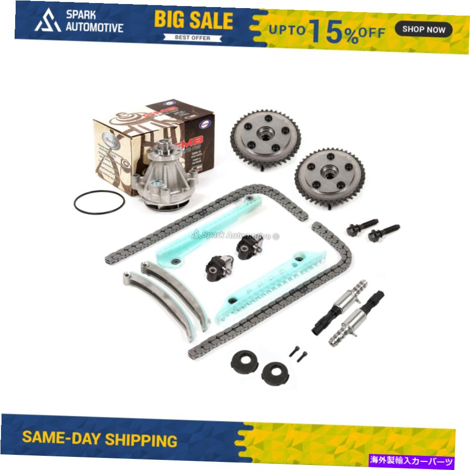 Water Pump タイミングチェーンキットカムフェイザーVCTセレノイドウォーターポンプフィット05-10フォード4.6Lトリトン Timing Chain Kit Cam Phaser VCT Selenoid Water Pump Fit 05-10 Ford 4.6L TRITON【並行輸入品】