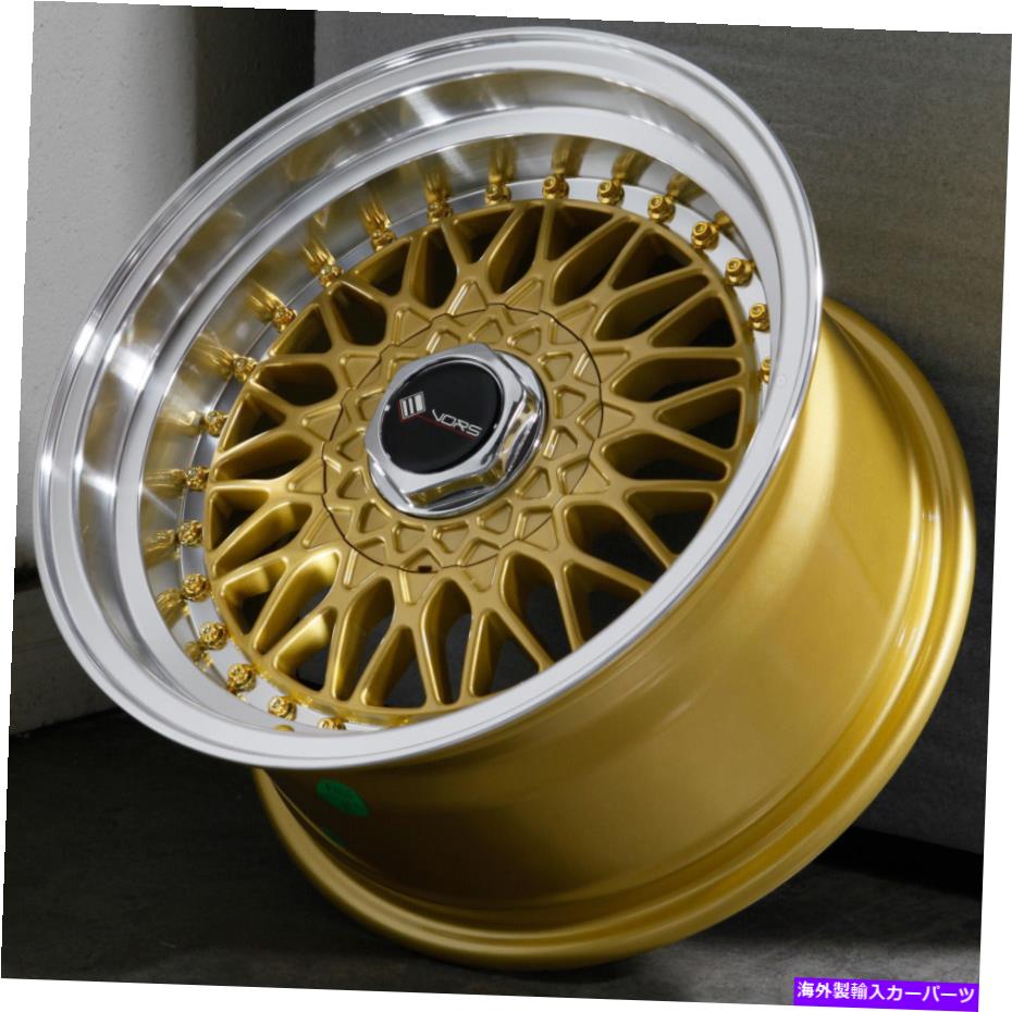 ホイール　４本セット 15x8ゴールドホイールVORS VR3 4x100/4x114.3 20（4のセット）73.1 15x8 Gold Wheels Vors VR3 4x100/4x114.3 20 (Set of 4) 73.1【並行輸入品】｜Us Custom Parts Shop USDM