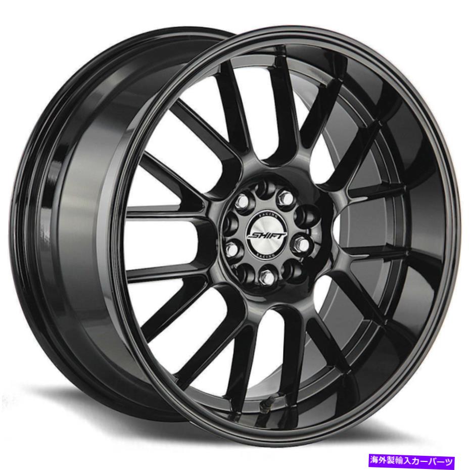 ホイール 4本セット 18x8.5ブラックホイールシフトH28クランク4x100/4x114.3 30(4のセット)73.1 18x8.5 Black Wheels Shift H28 Crank 4x100/4x114.3 30 (Set of 4) 73.1【並行輸入品】|Us Custom Parts Shop USDM