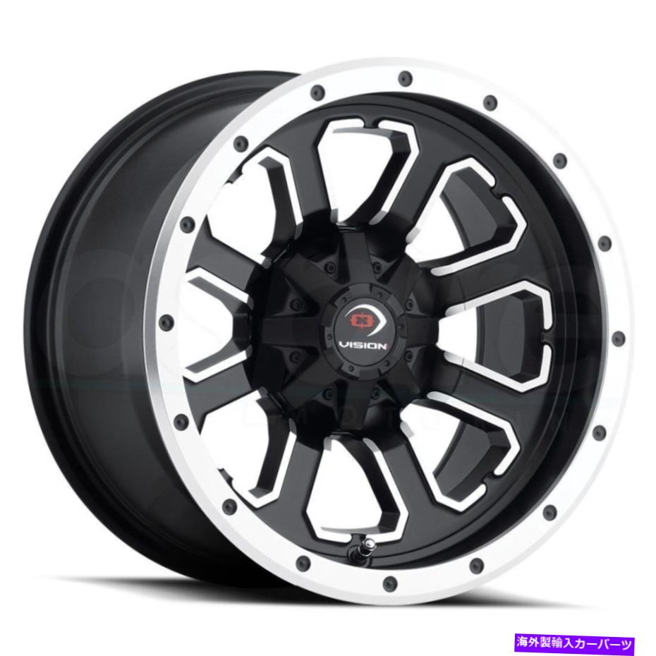 ホイール　４本セット 12x8ブラック機械加工ホイールビジョンATV 548司令官4x156 -10.2（4のセット）131。 12x8 Black Machined Wheels Vision ATV 548 Commander 4x156 -10.2 (Set of 4) 131.【並行輸入品】｜Us Custom Parts Shop USDM