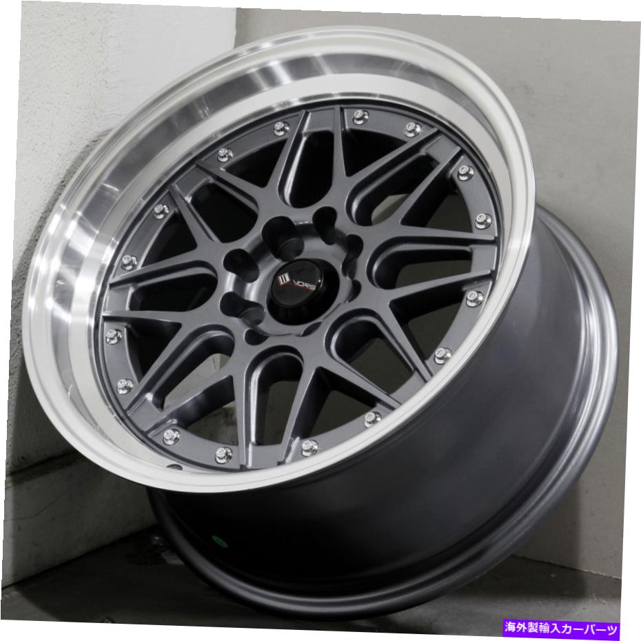 ホイール　４本セット 16x8ガンメタルホイールVORS VR7 4x100/4x114.3 20（4のセット）73.1 16x8 Gun Metal Wheels Vors VR7 4x100/4x114.3 20 (Set of 4) 73.1【並行輸入品】