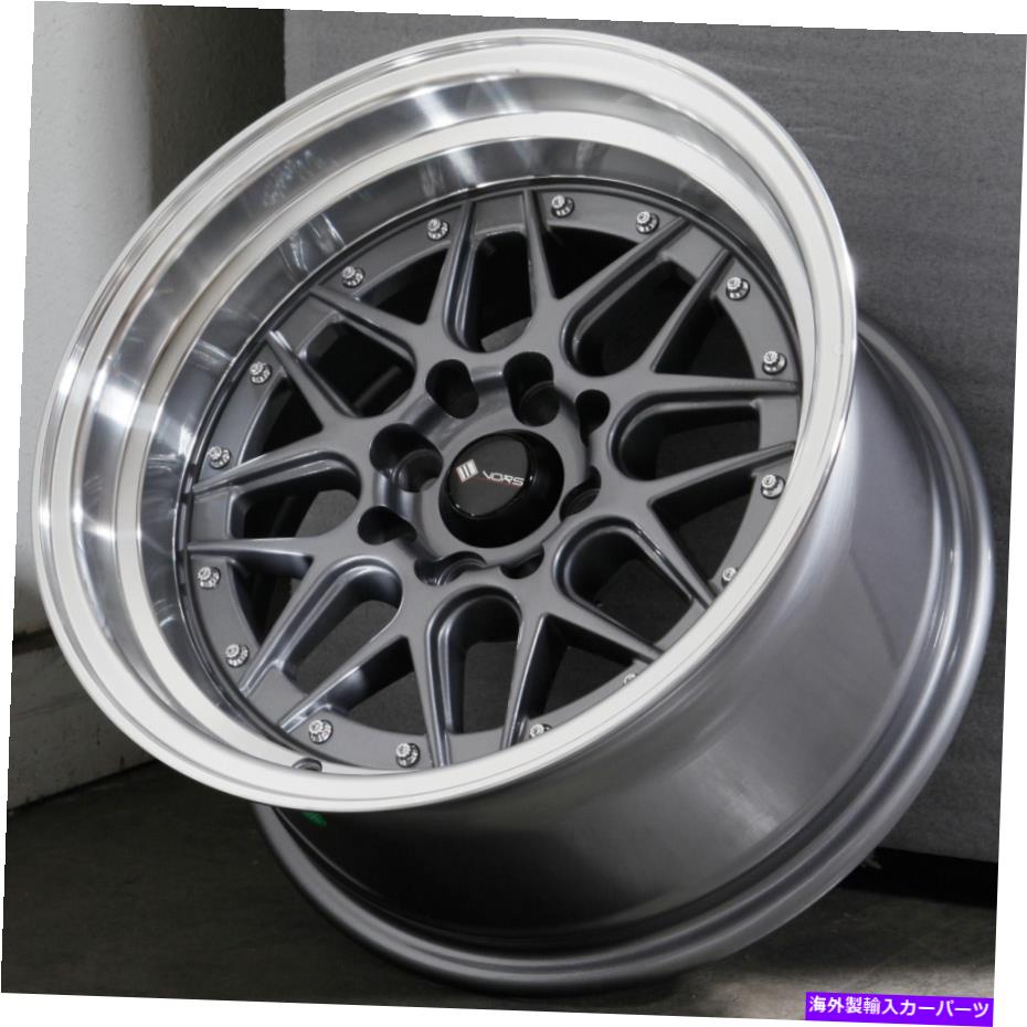 ホイール 4本セット 15x8/15x9ガンメタルホイールVORS VR7 4x100/4x114.3 0/0(4のセット)73.1 15x8/15x9 Gun Metal Wheels Vors VR7 4x100/4x114.3 0/0 (Set of 4) 73.1【並行輸入品】|Us Custom Parts Shop USDM