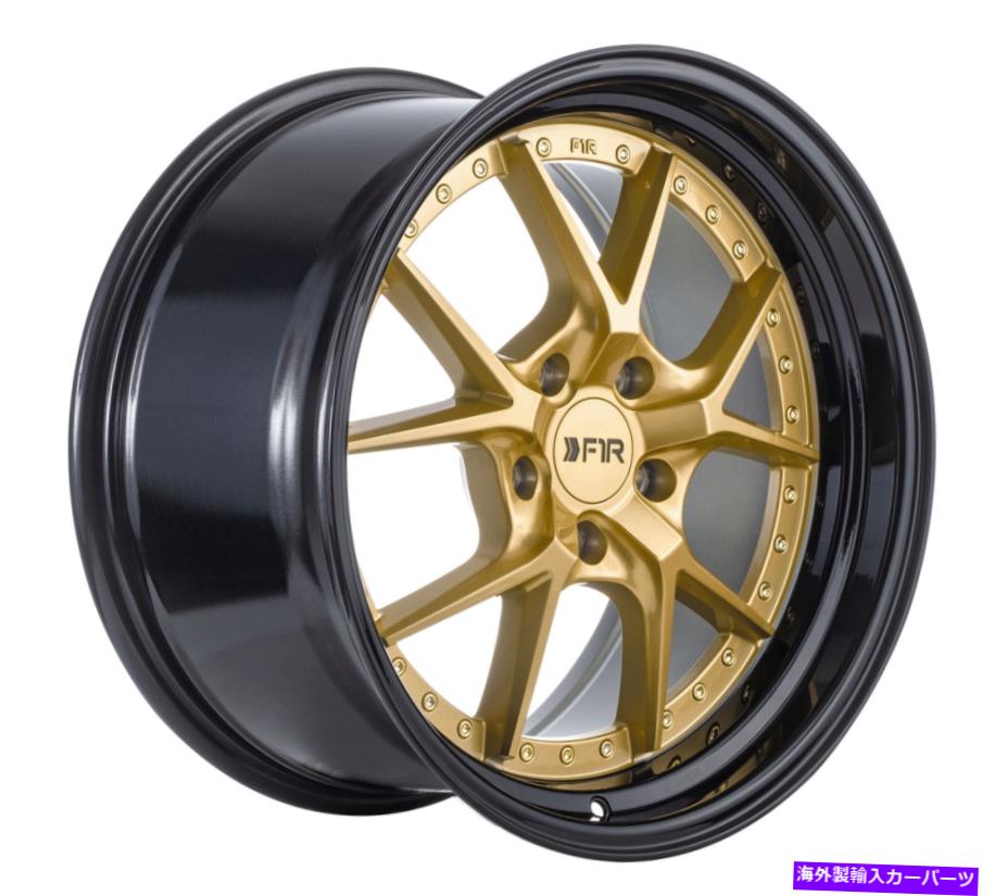 ホイール　４本セット 18x9.5ゴールドブラックリップホイールF1R F105 5x114.3 38（4のセット） 18x9.5 Gold Black Lip Wheels F1R F105 5x114.3 38 (Set of 4)【並行輸入品】