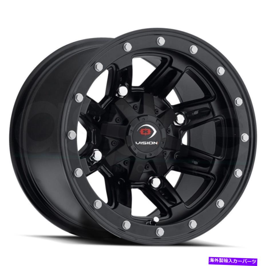 ホイール　４本セット 12x8マットブラックホイールビジョンATV 550 FIFT4x110 -10.2（4のセット）86 12x8 Matte Black Wheels Vision ATV 550 Five Fifty 4x110 -10.2 (Set of 4) 86【並行輸入品】